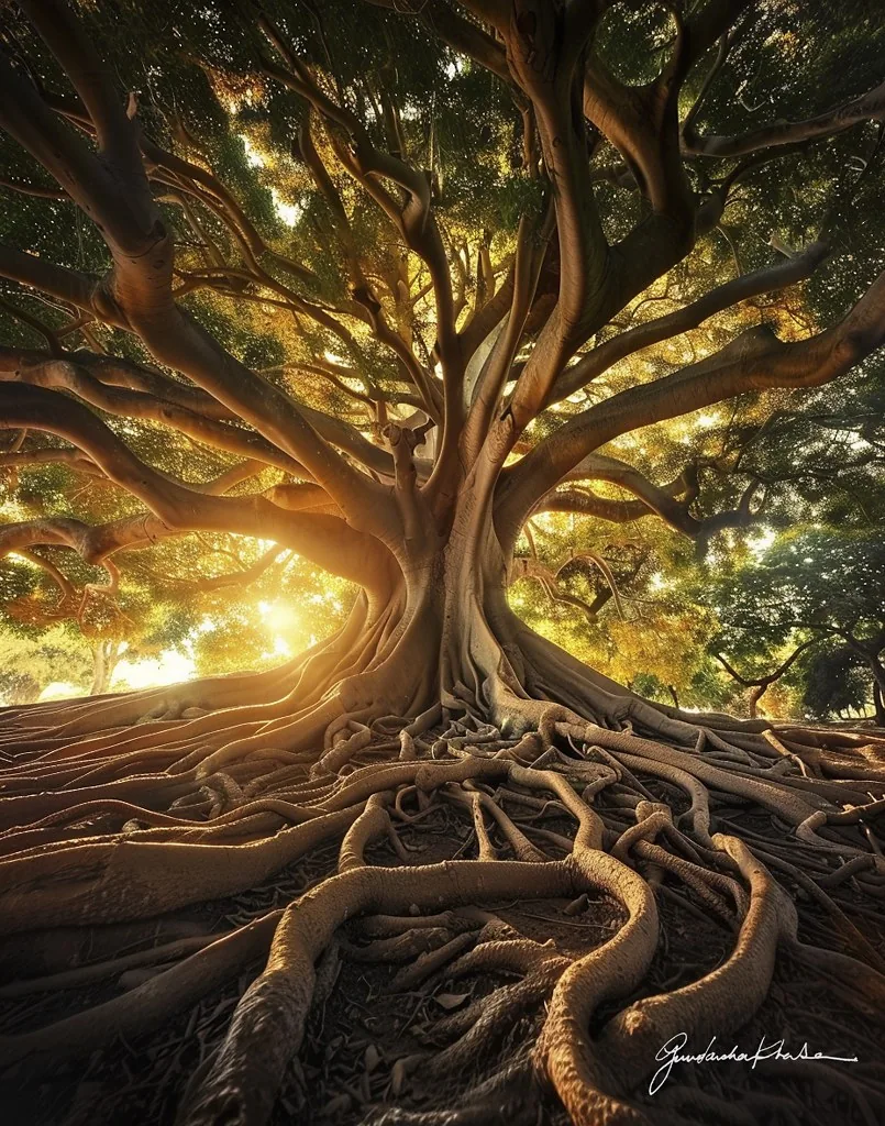 Banyan Tree — a mirrored Visual Meditation